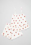 PoP Candy Frilled Cami Pj Set-red & White