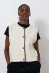 Sleeveless Cardigan - XL Milk