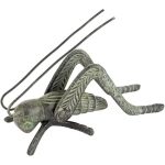 Oakestry Verdigris Hearth Cricket Brass Figurine With Embossed Detailing Symbol Of Good Luck Decorative Accent For Home Fireplac