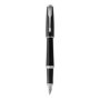 Urban Fountain Pen - Medium Nib Blue Ink Muted Black With Chrome Trim - Presented In A Gift Box