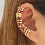 Golden Leaf 5PCS Cutout Ear Clips Fitting One Ear