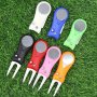 Golf Divot Repair Tool: Stainless Steel Ball Marker With Magnetic Holder - Golf Accessories