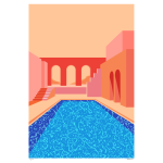 Summer Pool 2 Art Print - A3