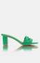 Ladies Slip On Block Heel Sandals - Green - Green / UK 5