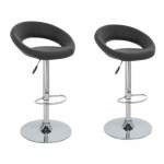 Smte 2 Piece Faux Leather Swivel Bar Stool Black With Keychain