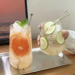 1PC Glass Water Cup Vertical Stripe Pattern Coffee Cups Iced Coffee Cup Ribbed Glassware Glass Coffee Cups Ribbed Glass Drinking