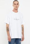 Calvin Klein Monologo Ottoman Rib Tee - Bright White