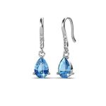 DESTINY Swarovski Element Anne Aquamarine Drop Earring - Silver
