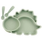 Prestige Silicone Dino Divided Plate And Fork For Kids