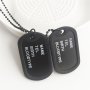 2PC Military Army Style Black Dog Tags Chain Mens Pendant Necklace Cannot Write Words On Tag