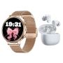 1.39 Smartwatch For Women With Bluetooth Earbuds - Luxury Dual-strap Set