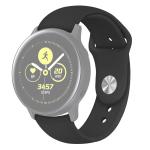 For Samsung Galaxy Watch ACTIVE2 Bluetooth Version 40MM Smart Watch Solid Color Silicone Watch Band Size:s Black