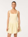 Heidi Petite Bubble Hem MINI Dress - 16 Pastel Yellow