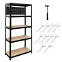 Racking 5 Tier Shelving 180X120X45CM 200KG Shelf Pegboard & Hammer