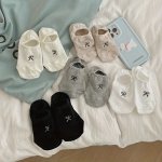 5 Pairs Bow Pattern No Show Socks Cute & Breathable Low Cut Invisible Socks Women's Stockings & Hosiery