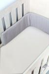 Grey Muslin Cot Bumper - Cover & Inner