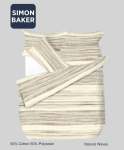 Simon Baker Printed Poly cotton Duvet Cover Set - Waves Natural Various Sizes - Natural Queen 230CM X 200CM + 2 Pillowcases 45