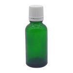 50ML Green Glass Bottle With Fast Flow Dropper Cap - White