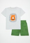 PoP Candy Printed Pj Set - Green & Grey