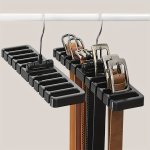 1PC Foldable Belts Storage Hanger With Slots Multi-functional Plastic Clothes Hanger For Ties Belts Household Storage Organizer