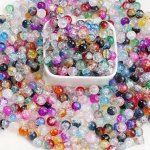 25 50 100PCS 8MM Creative Glass Burst Beads Two-color Beads Diy Bracelet Necklace Key Chain Mobile Phone Chain And Other Decorat