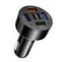 Black 6-IN-1 Car Charger 4USB+2PD QC3.0 Fast