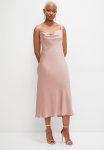 Midi Slip Dress With Tie Detail - Mauve