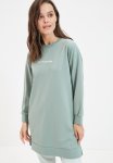 Crew Neck Printed Sweatshirt - Mint