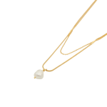 Goldair Gold Double Chain Pearl Necklace - Gold