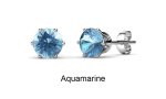 DESTINY 2 Pair Earring Set With Swarovski Crystals - Aquamarine & Citrine