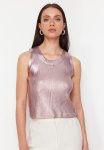 Leaf Knitwear Blouse - Pale Pink
