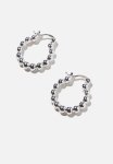 Premium Everyday Hoop - Sterling Silver Plated Ball Hoop