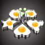 5PCS Household Multifunctional Thickened Stainless Steel Heart-shaped Egg Maker Creative Fried Egg Mold 8.51CM