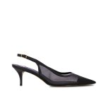 Slingback Mesh Pumps -black