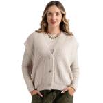 Goldair Gold Button Oversized Waistcoat - Stone Free