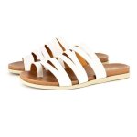 Abuye Leather Strappy Sandals - White Cayak - 9