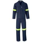 Technician 100% Cotton Conti Suit - Reflective Arms Legs & Back - Royal Blue 44