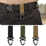 1PC Tactical Gear Clip Nylon Key Ring Holder Outdoor Hiking Hook Buckle Military Utility Hanger Compatible