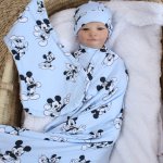 Wrap Set Swaddle Set Mickey Mouse Blue Outline Set