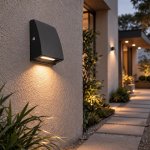 Black LED Outdoor Wall Light Arched Path Light
