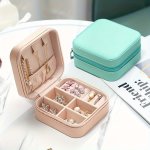 1PC Portable Jewelry Box Anti-oxidation Travel Zipper Storage Box Home Decoration Christmas Gift New Year Gift Valentine's Day G