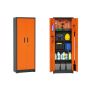 Steel Swing Door Inner Handle Tool Storage Cabinet Cupboard Locker - Slate Grey And Orange