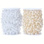 1 Roll 10 Meters Imitation Pearl Connecting Line Beads Full Of Stars Decorative Floral Ornaments Diy Handmade Hair Accessories A