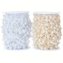 1 Roll 10 Meters Imitation Pearl Connecting Line Beads Full Of Stars Decorative Floral Ornaments Diy Handmade Hair Accessories Accessories Color Bead Chain Craft