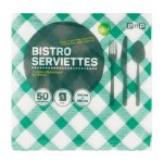 Pnp 1 Ply Bistro Serviettes Green 50 Pack