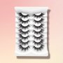7 Pairs False Eyelashes Natural 14 Mm Volumized Curling Lashes End Eye Elongated Faux Mink Strip Lashes Suitable For Parties Or Gift