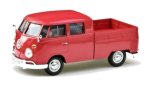 Motormax – 1:24 Volkswagen Type 2 T1 – Double Cab Pick-up – Red “timeless Legends”