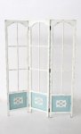 3 Division Distressed Blue & White Screen 184X136CM
