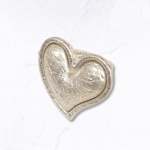 Textured Outlined Heart Elasticated Ring - Silver Free