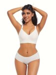 Solid Seamless Wireless Cami Bra Sexy Comfy Push Up Bra Women's Lingerie & Underwear